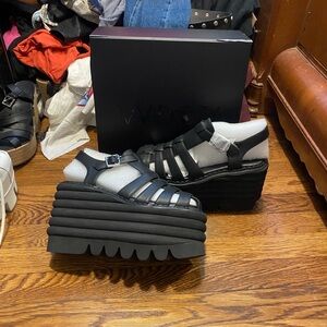 Dolls kill current mood Black Platform Sandals